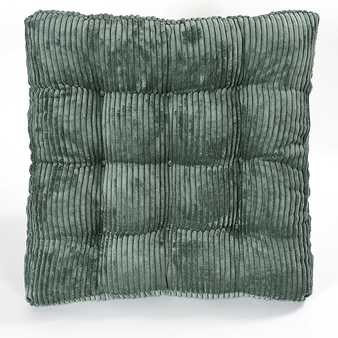 Meditation Floor Pillow Set,Memory Foam Meditation Cushion for Adults Sitting, Large Square Thickened Seat Cushions for Yoga, Tatami Living Room (1, Dark Green)