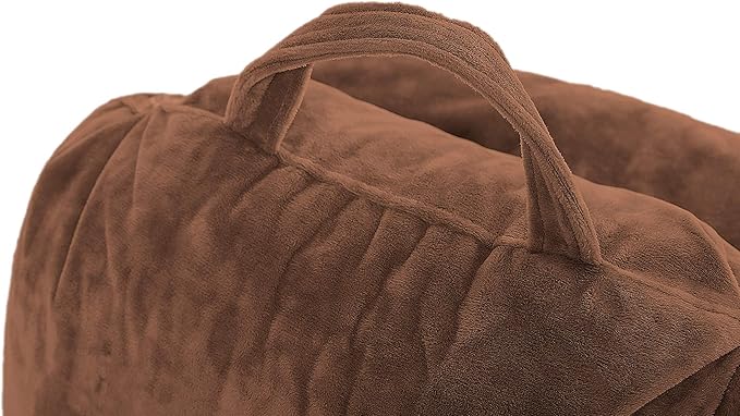 Husband Pillow Medium Reading Pillow with Arms - 23" Backrest for Sitting Up in Bed - Firm Support Bed Rest Pillow for Adults, Neck Roll, Removable Cover - TV, Reading, Lounging - Chocolate