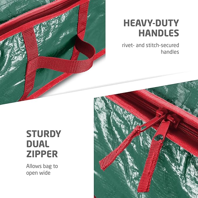 ZOBER Gift Wrapping Paper Organizer Storage - 40" Gift Wrap Storage Containers with Interior Pockets for Bows, Tags & Ribbons - Wrapping Paper Holder, Waterproof, Fits 24 Standard Rolls, Green