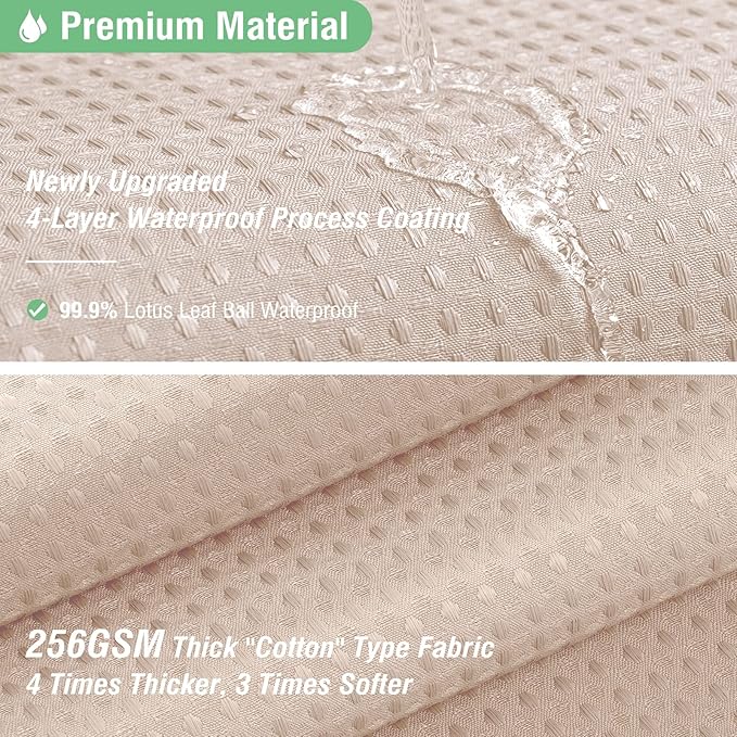 Dynamene Long Fabric Shower Curtain - 78 inch Long Waffle Weave Weighted Cloth Shower Curtains for Bathroom, Neutral Heavy Duty Hotel Spa Luxury Bath Curtain Set with 12 Hooks, 72x78, Blush Pink