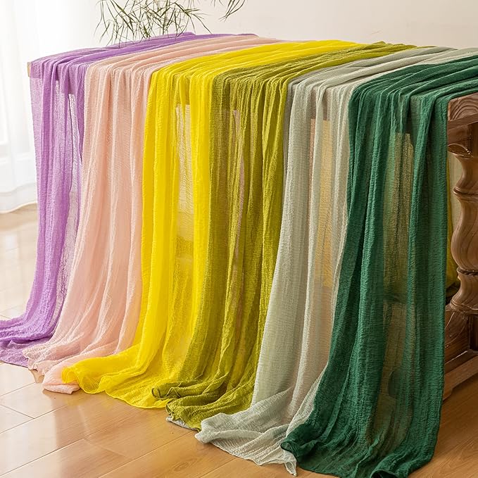 Keketoarrange 3pcs Moss Green Cheesecloth Table Runner Gauze 120 Inch 10 FT Rustic Boho Cheese Cloth Runner for Wedding Baby Shower Bridal Shower Birthday Party Long Sheer Home Decorations