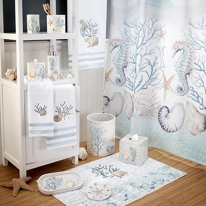 Avanti Linens - Vanity Tray, Guest Bathroom Essentials, Sea Inspired Decor (Coastal Terrazo Collection)