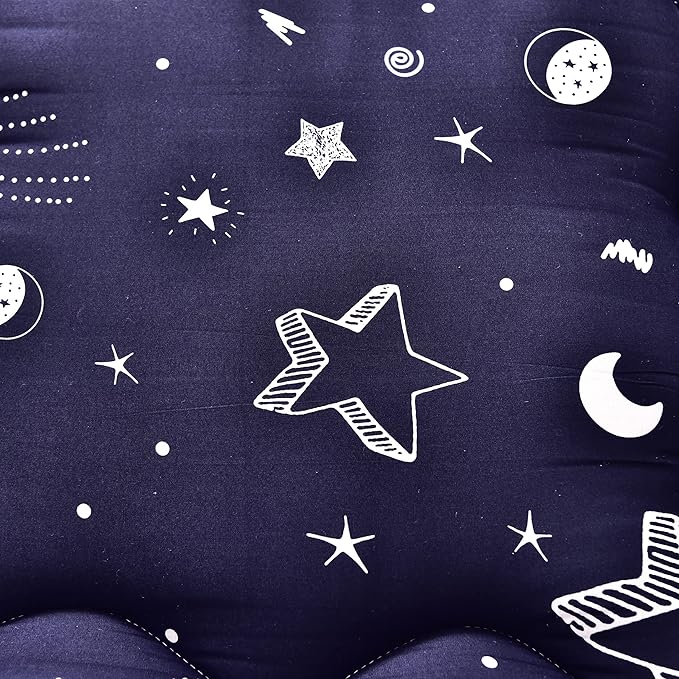 MAXYOYO Navy Star Futon Mattress Japanese Tatami Mat Foldable Futon Portable Camping Mattress Kids Sleeping Pad Floor Couch, Full