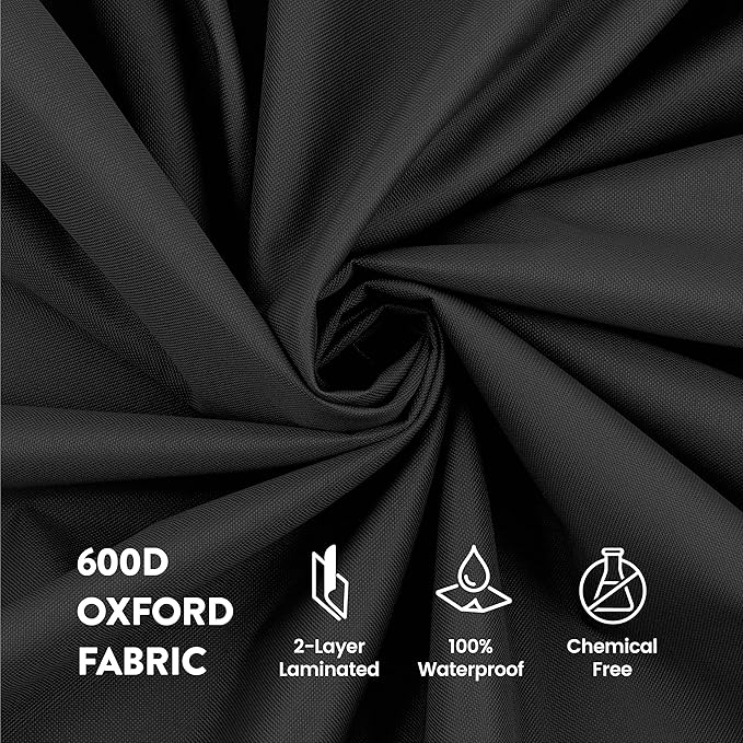 ZOBER 600D Oxford Fabric Christmas Tree Storage Bag - Fits 7.5 Ft Artificial Trees - Tear Proof Waterproof Christmas Tree Bag For Storage Box For Xmas - Strong, Durable Handles - Card Slot - Black
