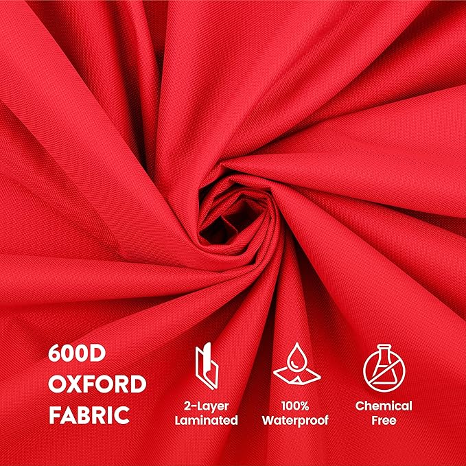 ZOBER 600D Oxford Fabric Large Christmas Tree Storage Bag - Fits 9 Ft Artificial Trees - Tear Proof Waterproof Christmas Tree Bag For Storage Box For Xmas - Strong, Durable Handles - Card Slot - Red